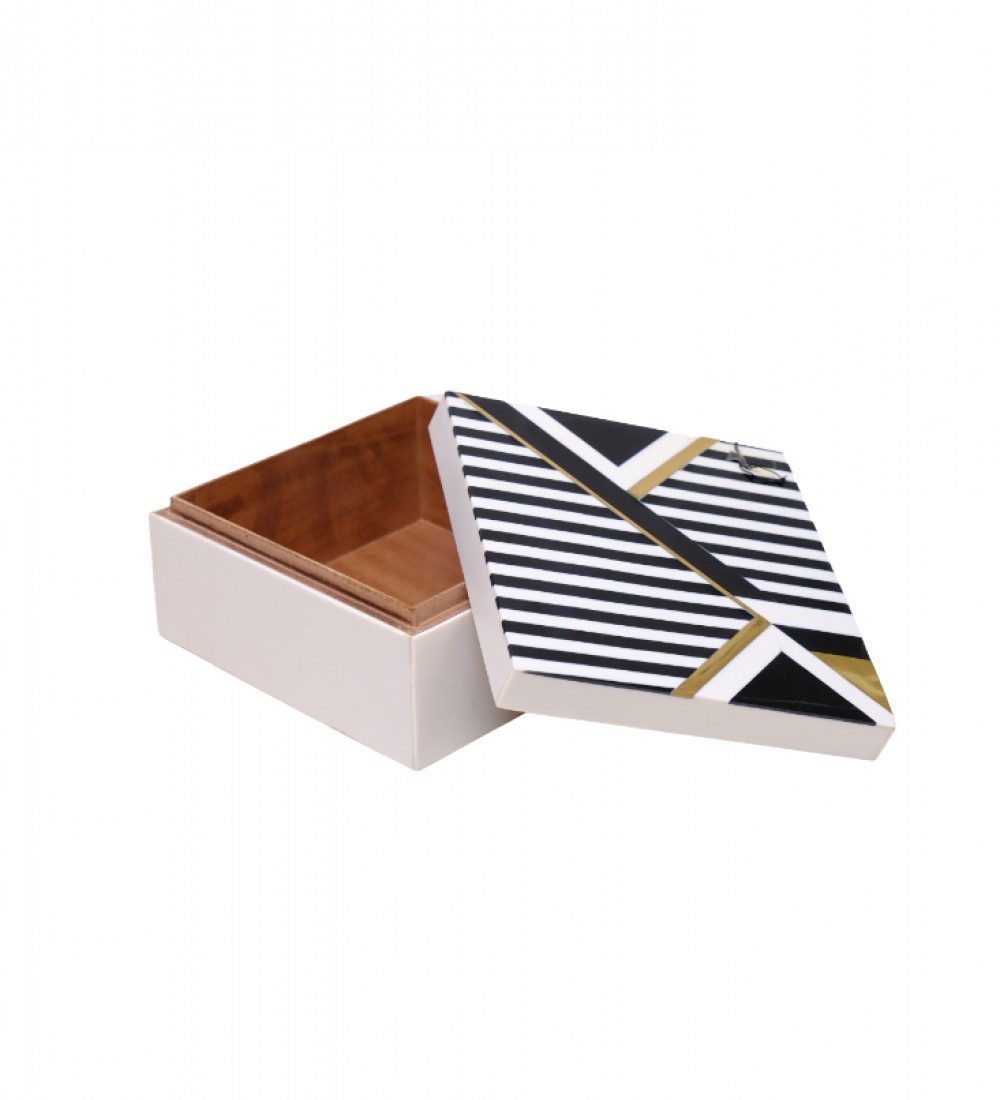 BLACK STRIPES BUYUK KARE KUTU 1HS-20982BL