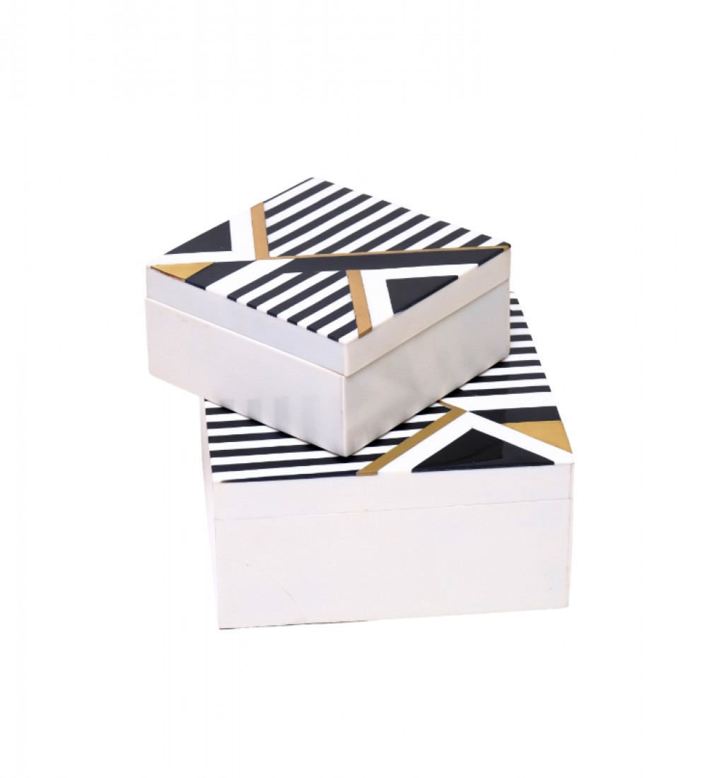 BLACK STRIPES BUYUK KARE KUTU 1HS-20982BL