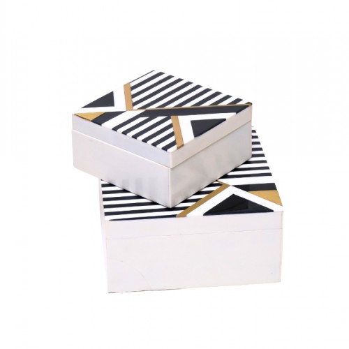 BLACK STRIPES BUYUK KARE KUTU 1HS-20982BL