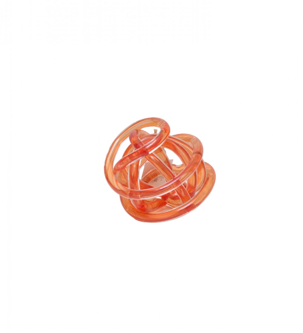  ORANGE LARGE DECORATİVE GLASS KNOT 15 CM  1NF-1221001