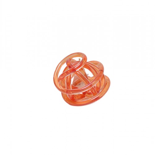  ORANGE LARGE DECORATİVE GLASS KNOT 15 CM  1NF-1221001