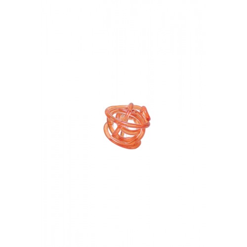  ORANGE SMALL DECORATİVE GLASS KNOT 12 CM  1NF-1221101