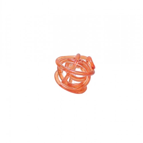 ORANGE SMALL DECORATİVE GLASS KNOT 12 CM  1NF-1221101
