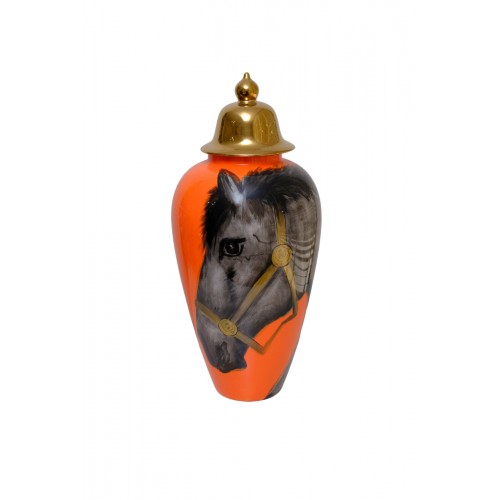 HB HOME AT DESENLİ TURUNCU RENK KAPAKLI KUP BÜYÜK BOY 1HC-14262AT