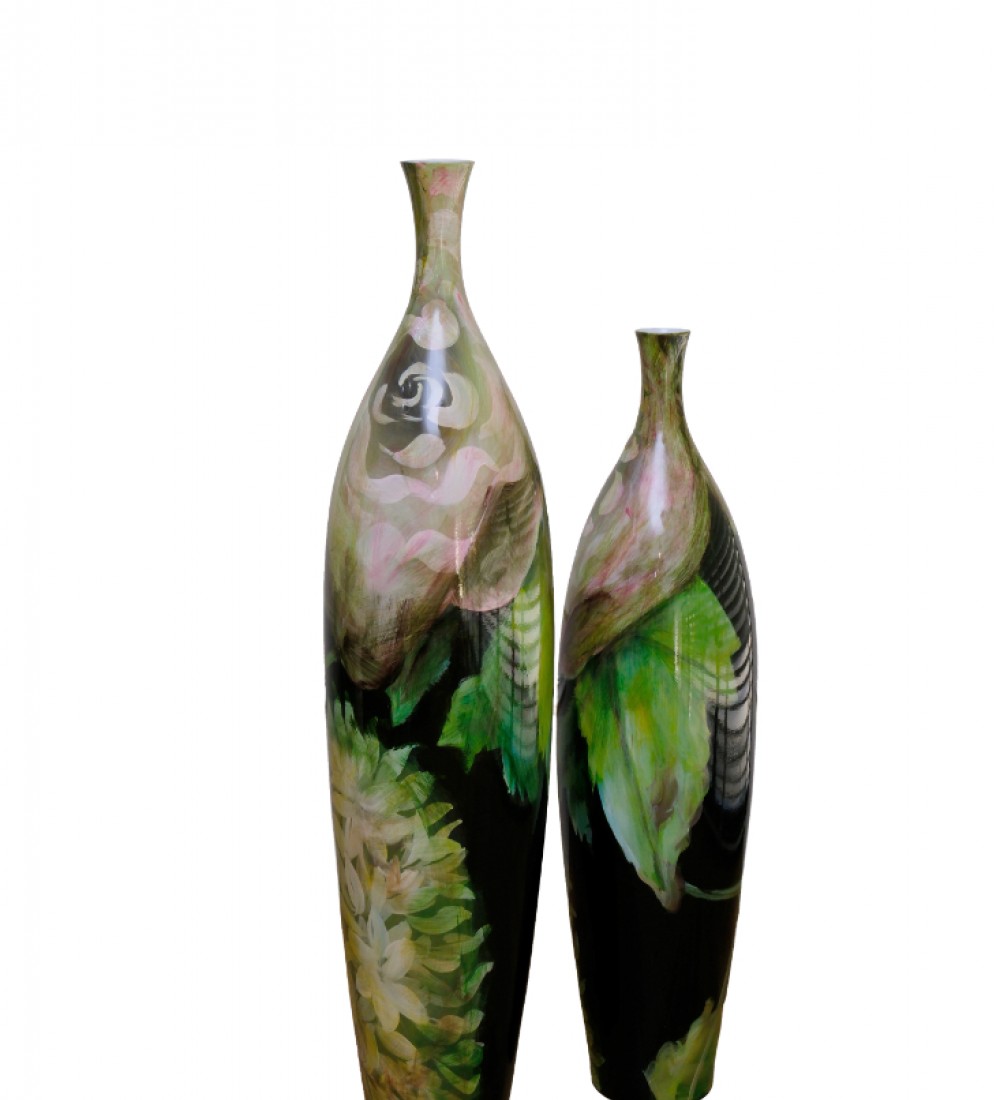 HB HOME LOTUS DESENLİ İNCE AĞIZLI VAZO KÜÇÜK BOY 1HC-18047LO