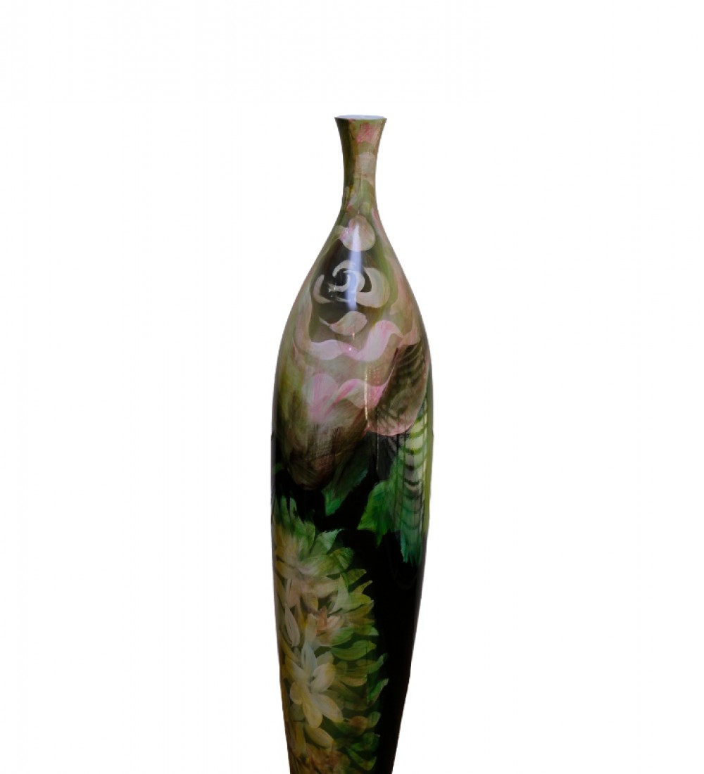 HB HOME LOTUS DESENLİ İNCE AĞIZLI VAZO BÜYÜK BOY 1HC-18048LO