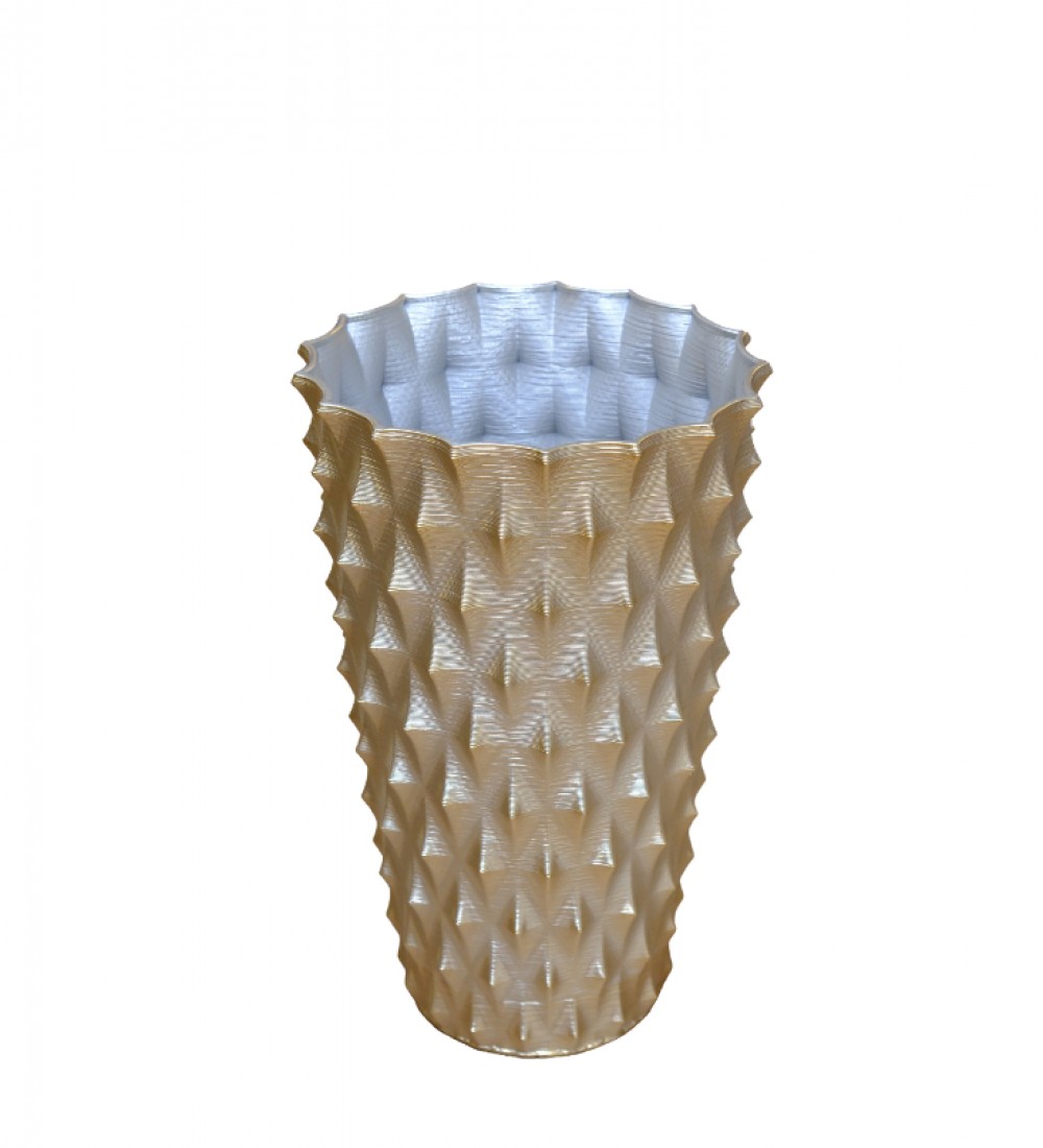 HB HOME SPİNOUS BÜYÜK GOLD 3D VAZO 42CM 1QD-3D-037G