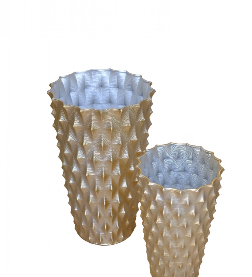 HB HOME SPİNOUS BÜYÜK GOLD 3D VAZO 42CM 1QD-3D-037G