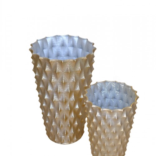 HB HOME SPİNOUS BÜYÜK GOLD 3D VAZO 42CM 1QD-3D-037G