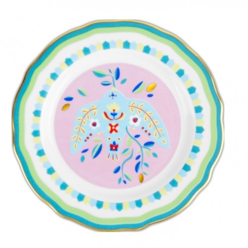 16 CM KUŞ DESENLİ PORSELEN TABAK