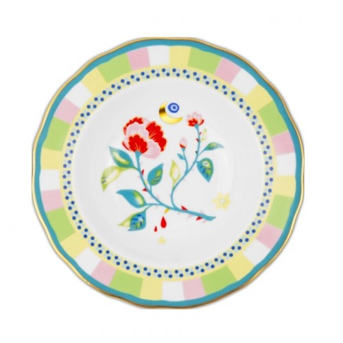 22 CM KARANFİL DESENLİ PORSELEN ÇUKUR TABAK