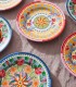 Baci Milano Dolce Far Niente Mavi ve Pembe Renkli Karışık 6 Parça Melamin Servis Tabağı 28 cm