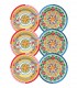 Baci Milano Dolce Far Niente Mavi ve Pembe Renkli Karışık 6 Parça Melamin Servis Tabağı 28 cm