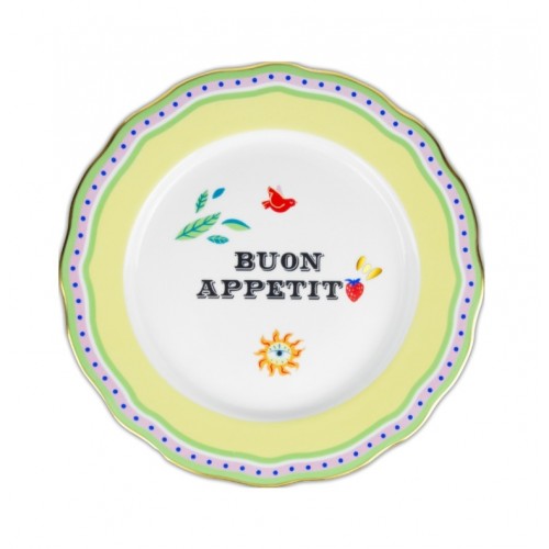 28 CM PORSELEN BUON APETİT YAZILI SERVİS TABAĞI