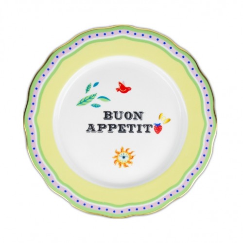 28 CM PORSELEN BUON APETİT YAZILI SERVİS TABAĞI