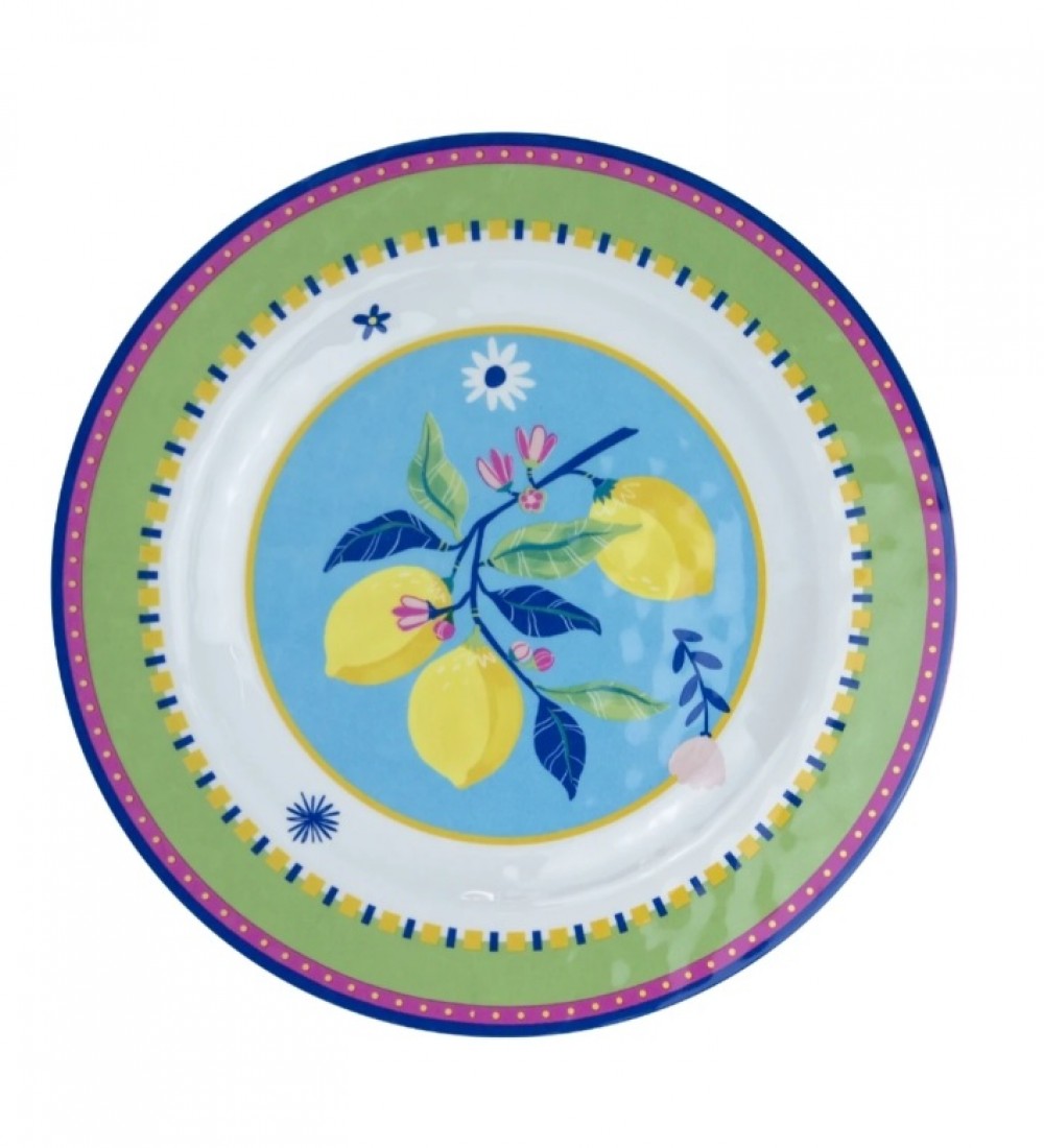 6LI 28 CM LİMON DESENLİ SERVİS TABAĞI SETİ