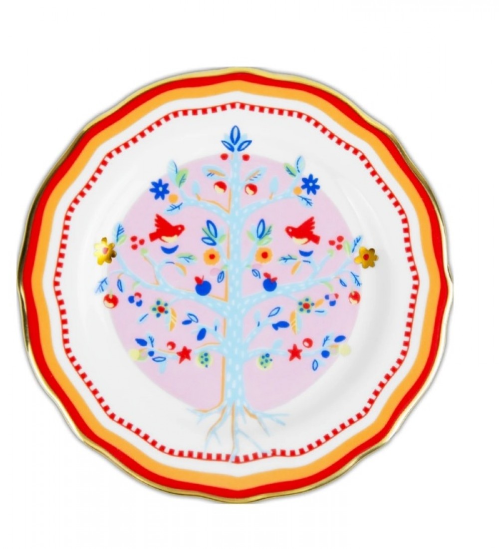 16 CM AĞAÇ DESENLİ PORSELEN TATLI TABAĞI