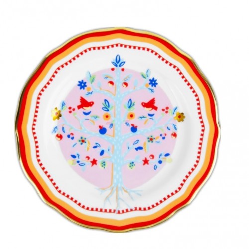 16 CM AĞAÇ DESENLİ PORSELEN TATLI TABAĞI