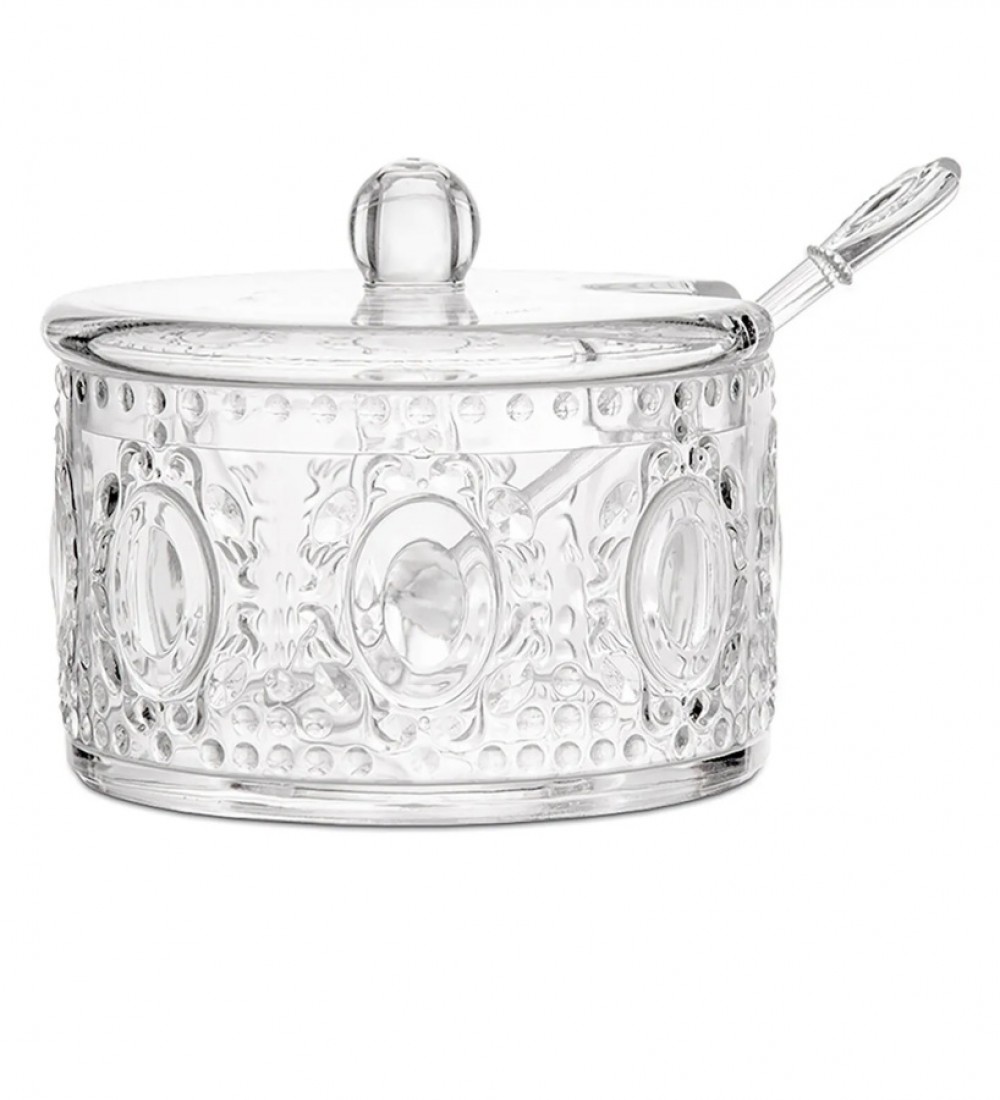 Baci Milano Baroque Rock Cake Şerkerlik Ve Kaşığı Şeffaf