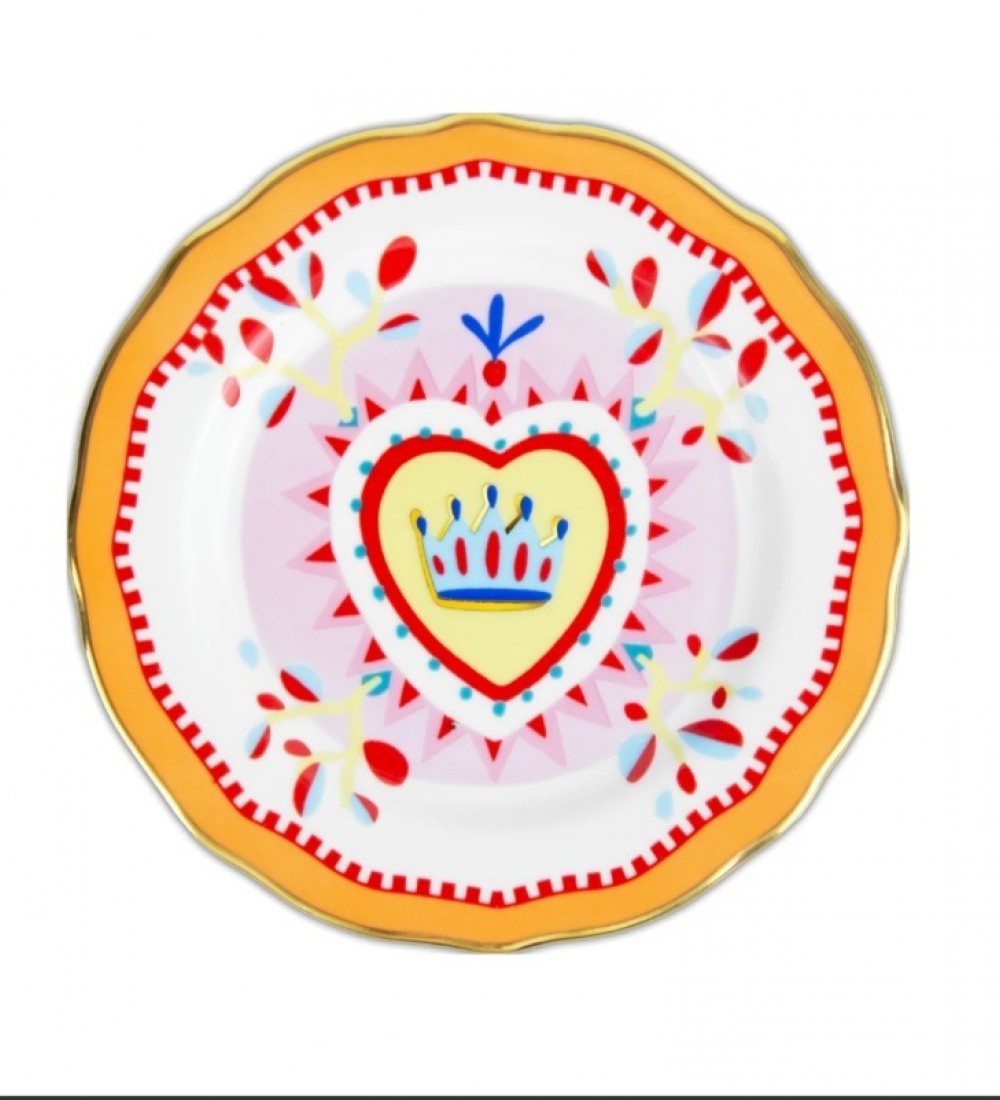 KALP DESENLİ 16 CM PORSELEN TATLI TABAĞI