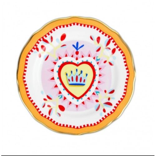 KALP DESENLİ 16 CM PORSELEN TATLI TABAĞI