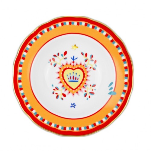 KALP DESENLİ 22 CM PORSELEN ÇUKUR TABAK