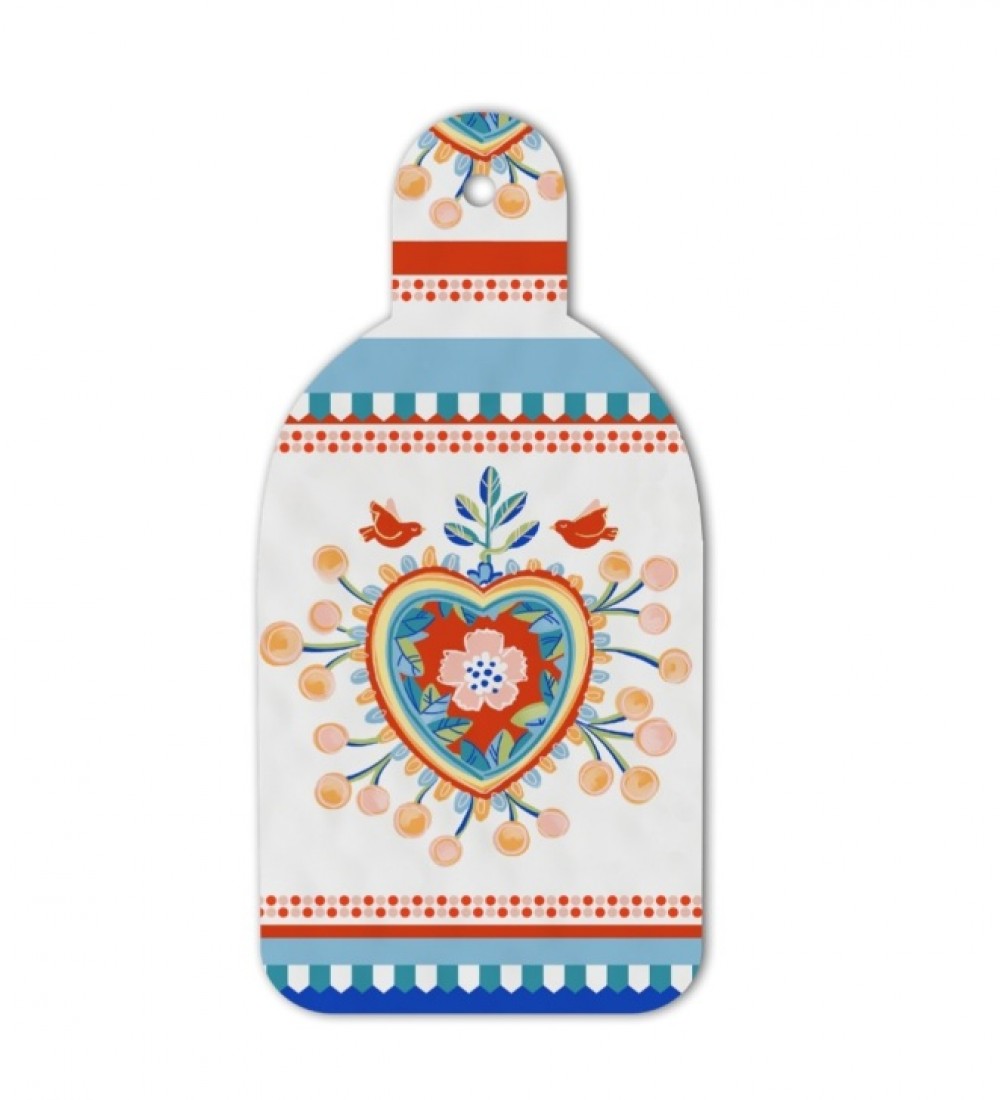 Baci Milano Mamma Mia Kalp Desenli Kesme Tahtası 16,5 cm x 34,5 cm