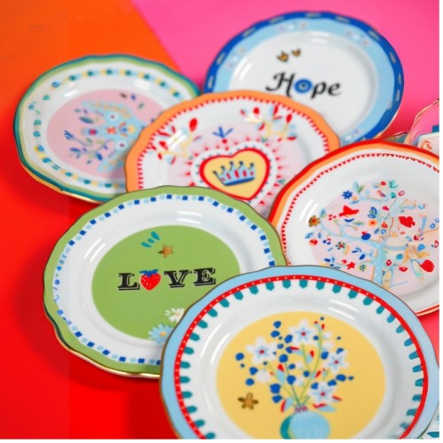 Baci Milano Mamma Mia Love Yazılı Pasta Tabağı 16 cm