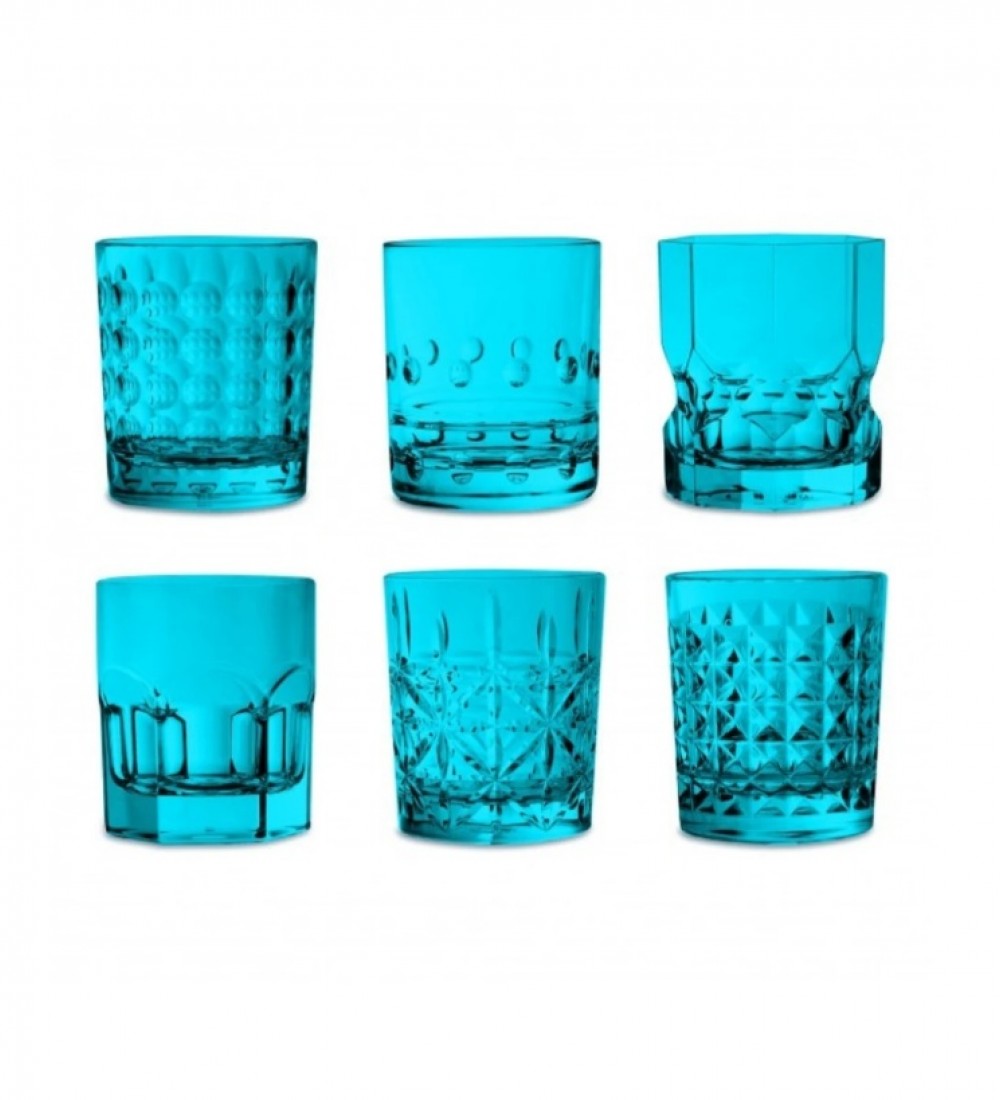 Baci Milano Crystal Touch 6'lı Bardak Seti 300 ml Mavi