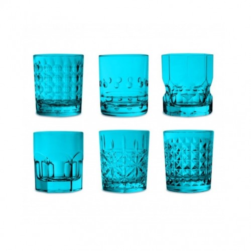 Baci Milano Crystal Touch 6'lı Bardak Seti 300 ml Mavi