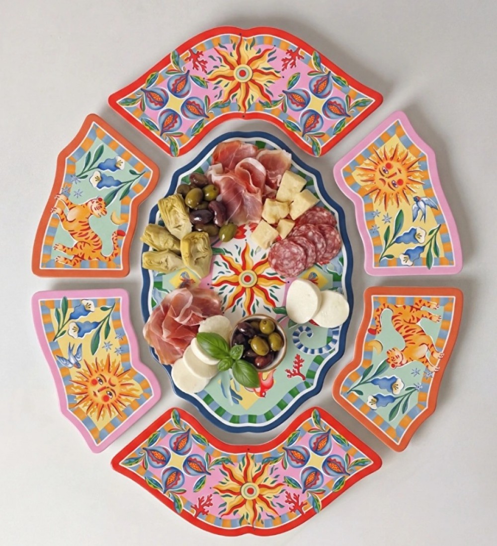 Baci Milano Dolce Far Niente 7 Parça Melamin Meze Seti
