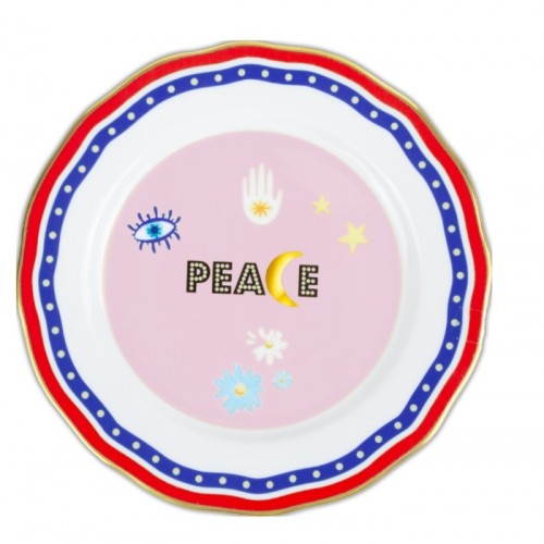 BACI MILANO PEACE YAZILI 22 CM PORSELEN TABAK