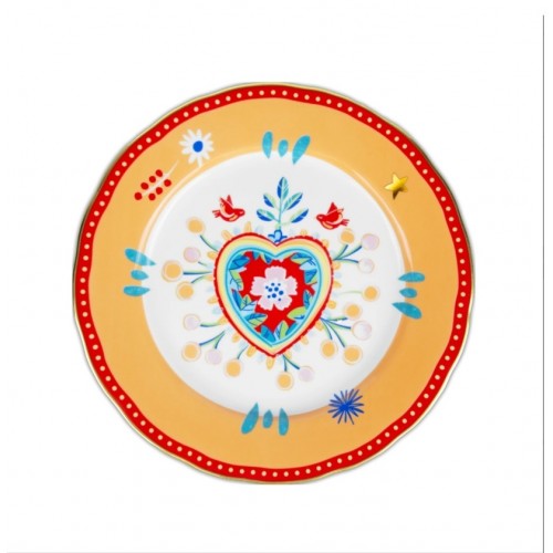 Baci Milano Mamma Mia Kalp Desenli Yemek Tabağı 28 cm