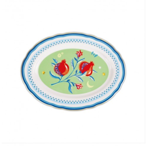  Baci Milano Mamma Mia Nar Desenli Oval Servis Tabağı 34 cm x 25 cm