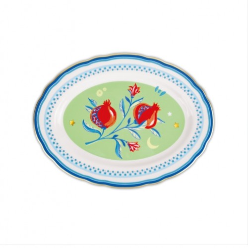  Baci Milano Mamma Mia Nar Desenli Oval Servis Tabağı 34 cm x 25 cm