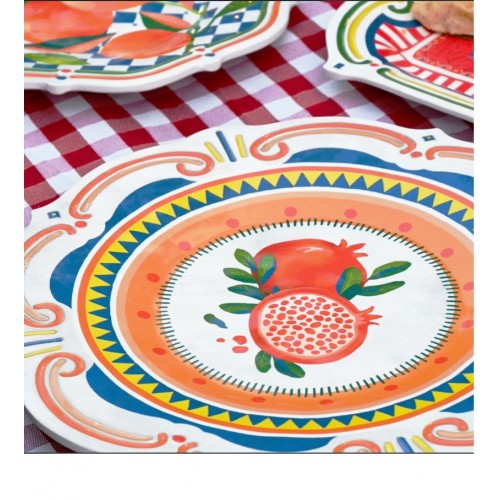 Baci Milano Dolce Vita Nar 6'lı Servis Tabağı 28 cm Melamin