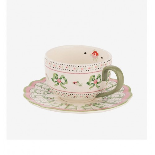 Cath Kidston Pembe Porselen Çay Fincanı 200 Ml CKSPTCUPSAU