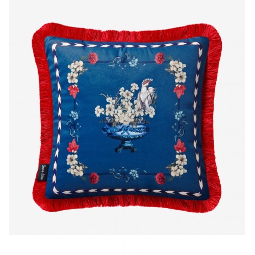 Chiara Alessi Mavi Kadife Dekoratif Yastık 45X45 Cm CATPF4343DB