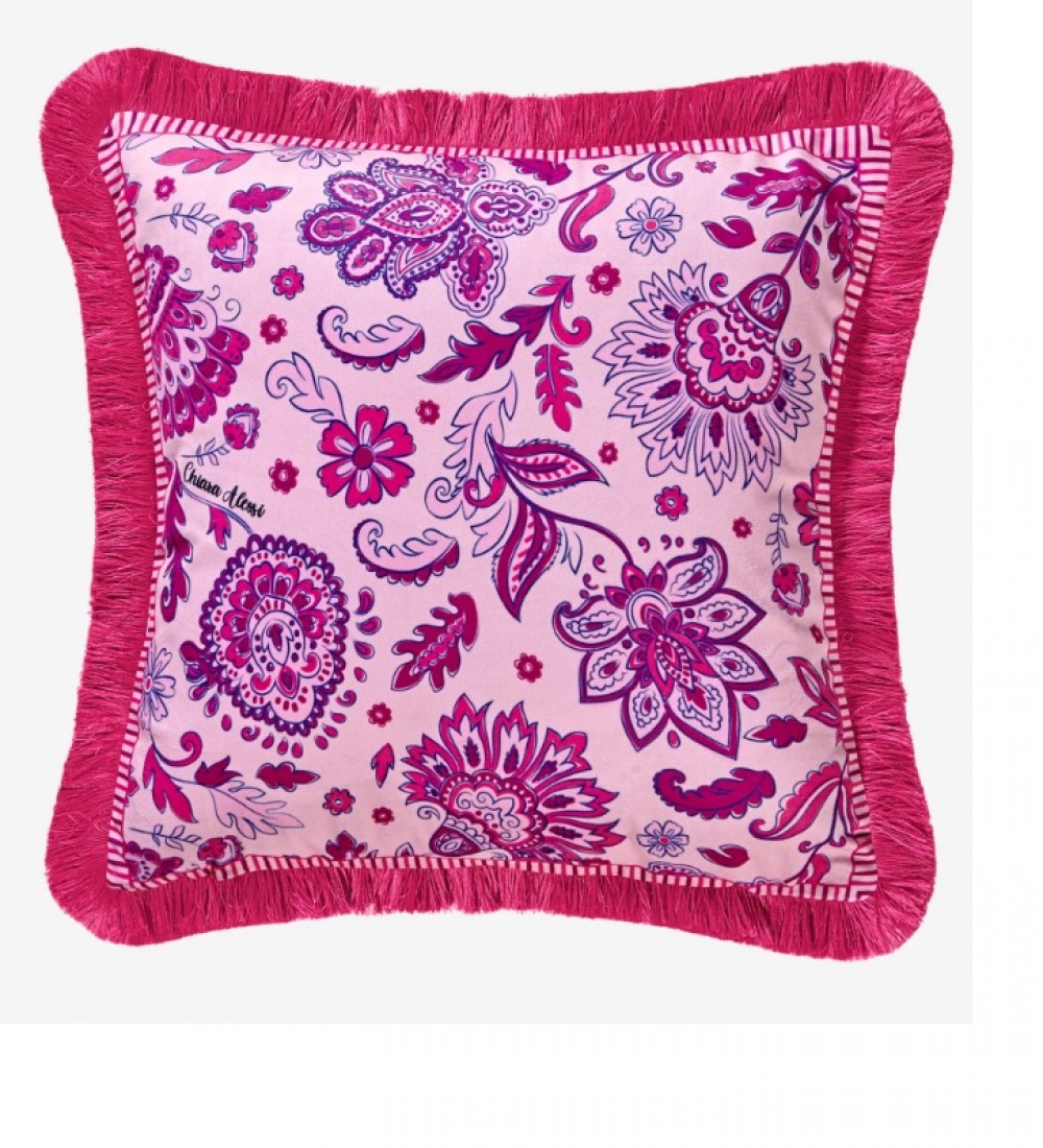 CHIARA ALESSI PEMBE KADİFE DEKORATİF YASTIK 45X45