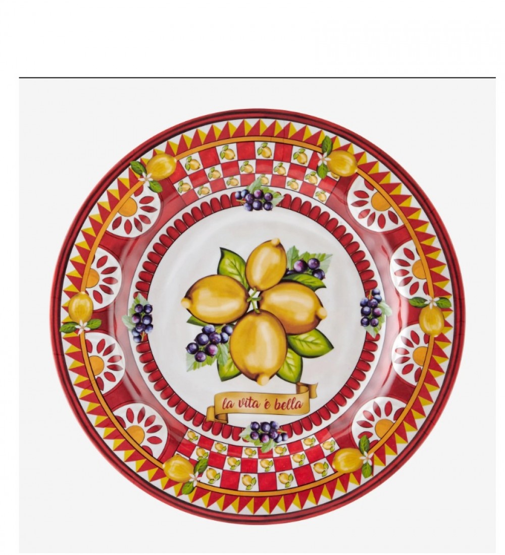 Chiara Alessi Kırmızı Melamin Yemek Tabağı 28 Cm CAMC1080RD1