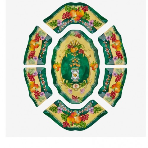 Chiara Alessi Yeşil Melamin Meze Tabağı 7 Parça CAMCD4123GR1