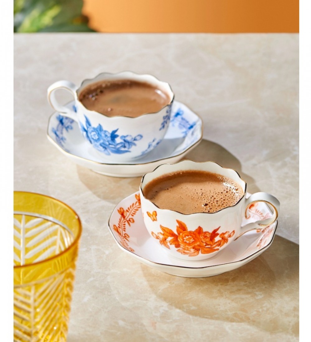 Chiara Alessi Turuncu Porselen Kahve Fincan Seti 100 Ml Primavera Collection  CAPBC984OR2
