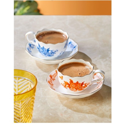 Chiara Alessi Turuncu Porselen Kahve Fincan Seti 100 Ml Primavera Collection  CAPBC984OR2