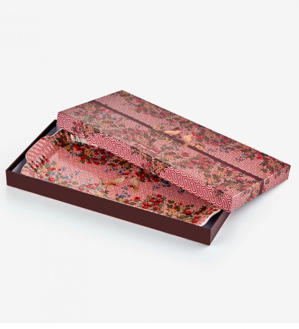 Chiara Alessi Kırmızı Porselen Tepsi 35X15,6x2,6 Cm CAPSLTRD