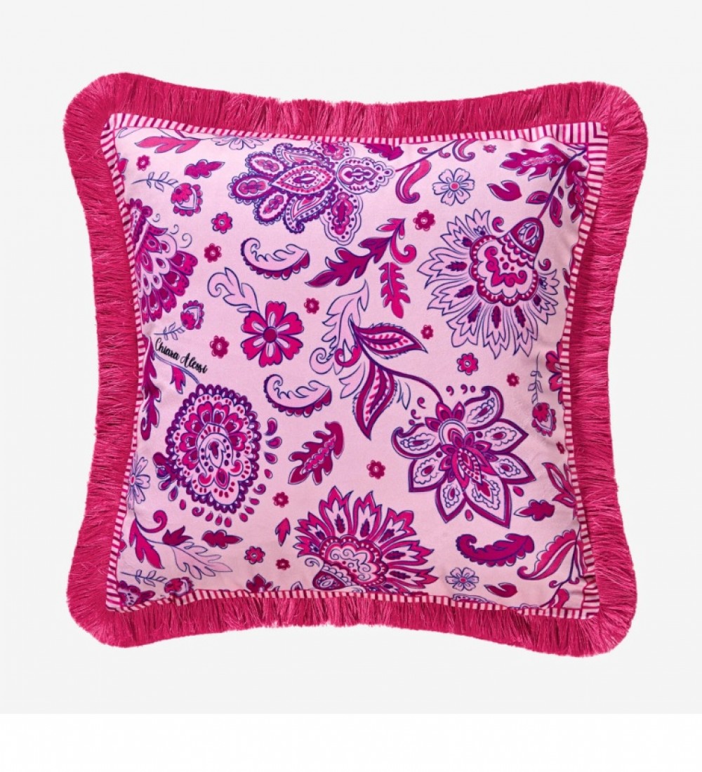 CHIARA ALESSI PEMBE KADİFE DEKORATİF YASTIK 45X45