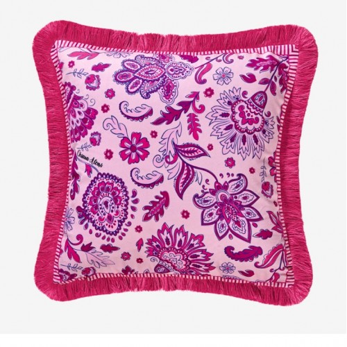 CHIARA ALESSI PEMBE KADİFE DEKORATİF YASTIK 45X45