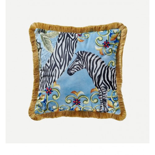 CHİARA ALESSİ MAVİ KADİFE DEKORATİF YASTIK 45X45 Cm  CATILK4545PLZE