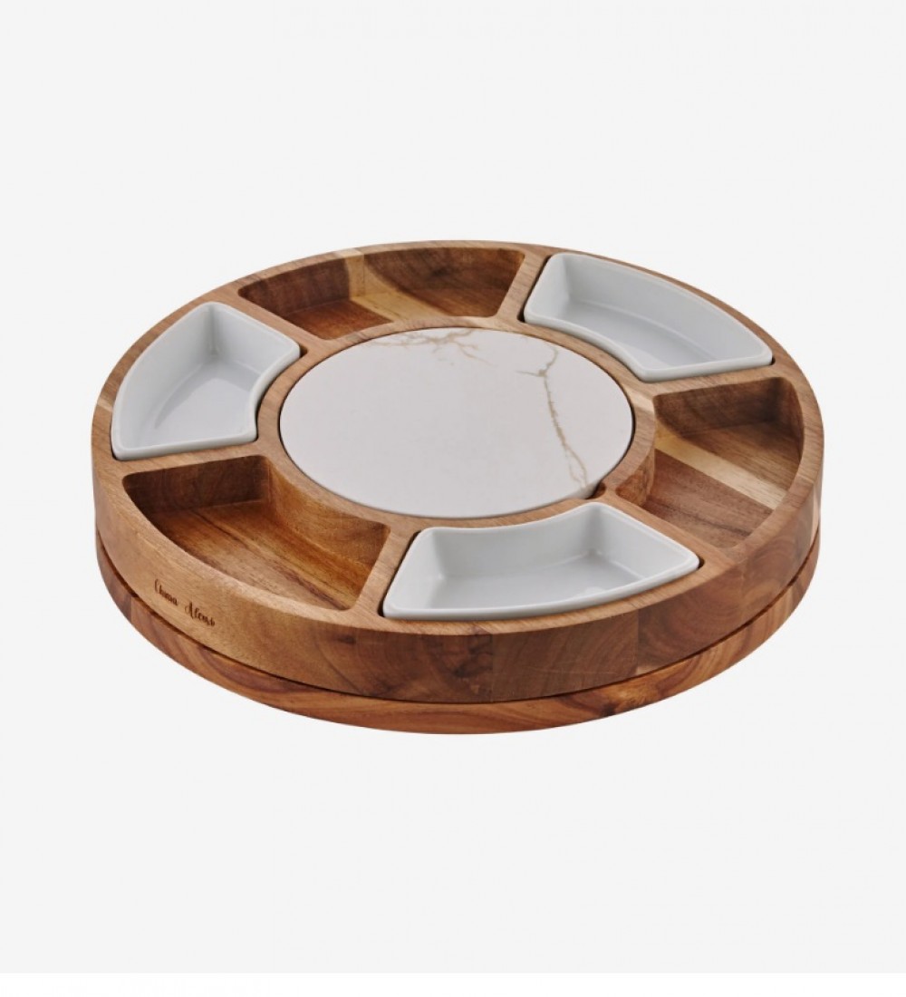 Cihiara Alessi Kahverengi Ahşap Peynir Sunum Tabağı Acacia Elegance Collection