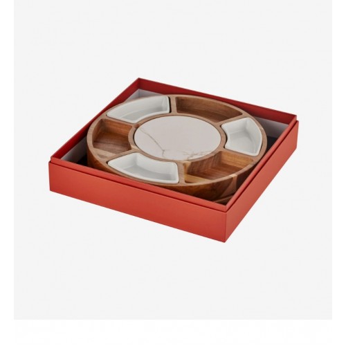 Cihiara Alessi Kahverengi Ahşap Peynir Sunum Tabağı Acacia Elegance Collection