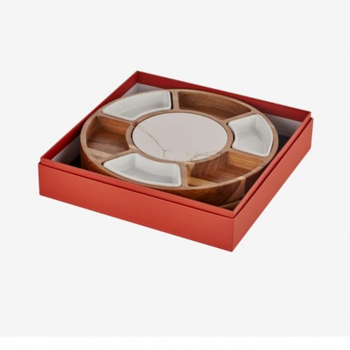 Cihiara Alessi Kahverengi Ahşap Peynir Sunum Tabağı Acacia Elegance Collection